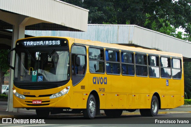 AVOA - Auto Viação Ourinhos Assis 34126 na cidade de Assis, São Paulo, Brasil, por Francisco Ivano. Número da foto: #6400120.