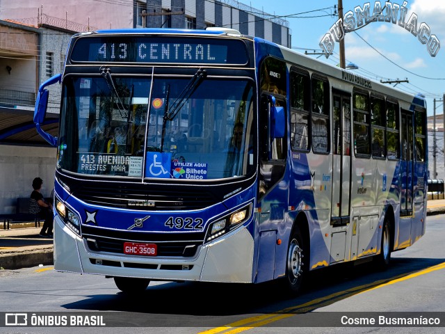 Onicamp Transporte Coletivo 4922 na cidade de Campinas, São Paulo, Brasil, por Cosme Busmaníaco. ID da foto: 6428820.