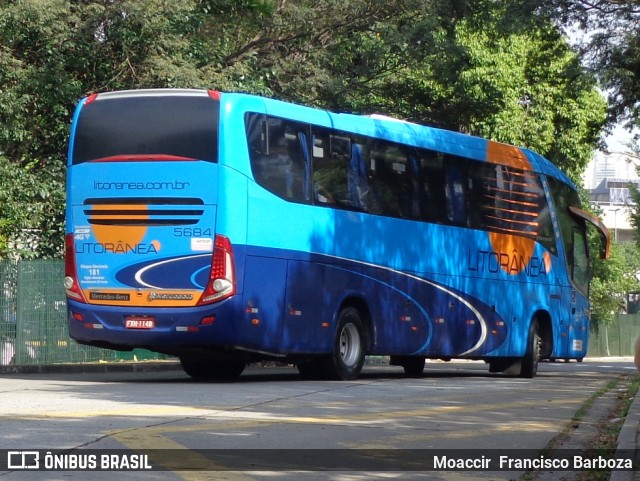 Litorânea Transportes Coletivos 5684 na cidade de São Paulo, São Paulo, Brasil, por Moaccir  Francisco Barboza. ID da foto: 6430364.