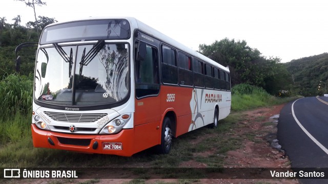 Viação Paraúna 3855 na cidade de Jandaia, Goiás, Brasil, por Vander Santos. ID da foto: 6432716.