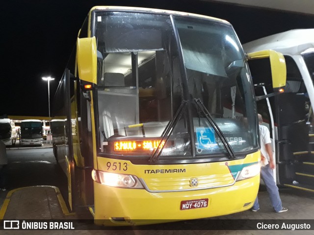 Viação Itapemirim 9513 na cidade de Ribeirão Preto, São Paulo, Brasil, por Cicero Augusto. ID da foto: 6435364.