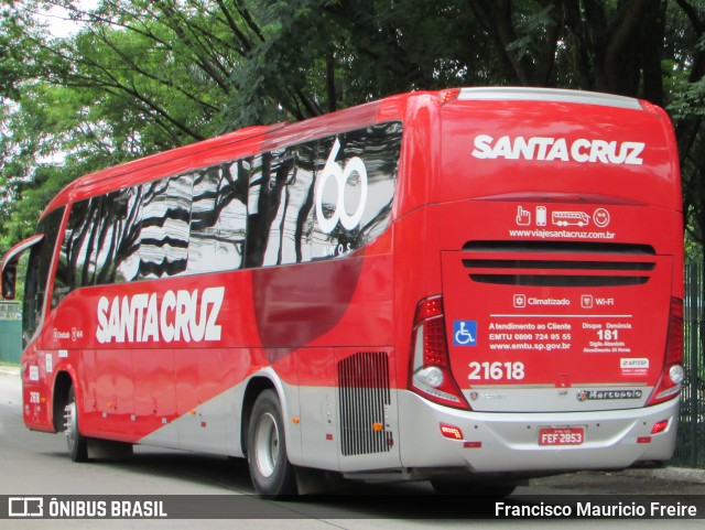Viação Santa Cruz 21618 na cidade de São Paulo, São Paulo, Brasil, por Francisco Mauricio Freire. Número da foto: #6442434.