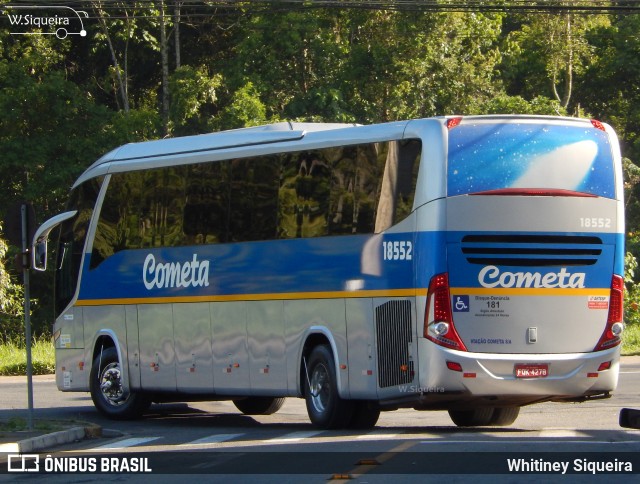 Viação Cometa 18552 na cidade de Juiz de Fora, Minas Gerais, Brasil, por Whitiney Siqueira. Número da foto: #6441476.