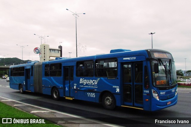 Biguaçu Transportes Coletivos Administração e Participação 1105 na cidade de Florianópolis, Santa Catarina, Brasil, por Francisco Ivano. ID da foto: 6442630.