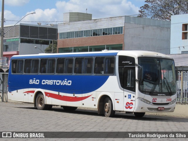 Viação São Cristóvão 2480 na cidade de Divinópolis, Minas Gerais, Brasil, por Tarcisio Rodrigues da Silva. ID da foto: 6443933.