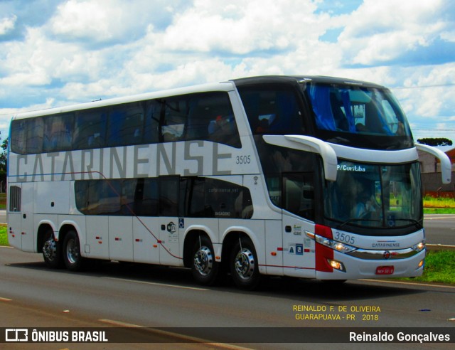 Auto Viação Catarinense 3505 na cidade de Guarapuava, Paraná, Brasil, por Reinaldo Gonçalves. Número da foto: #6445369.