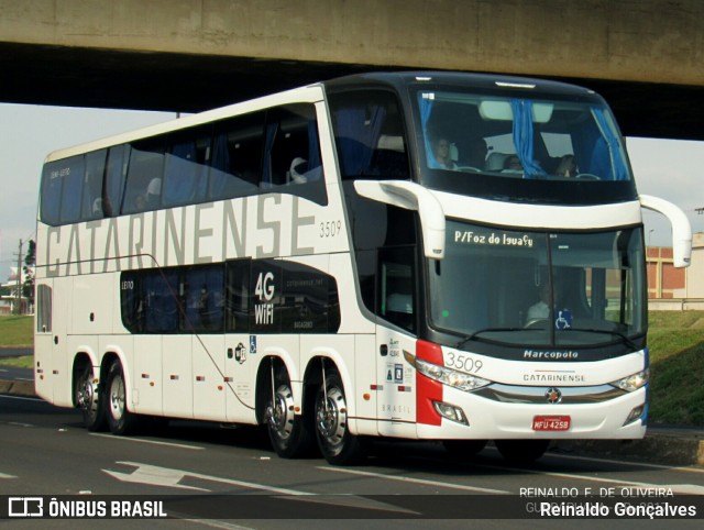 Auto Viação Catarinense 3509 na cidade de Guarapuava, Paraná, Brasil, por Reinaldo Gonçalves. ID da foto: 6445366.