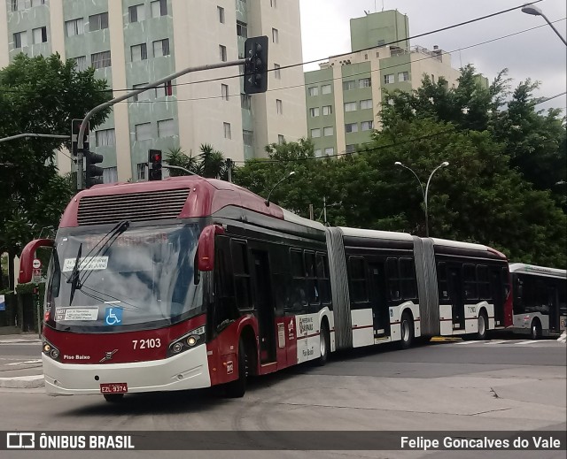 Viação Campo Belo 7 2103 na cidade de São Paulo, São Paulo, Brasil, por Felipe Goncalves do Vale. Número da foto: #6402072.