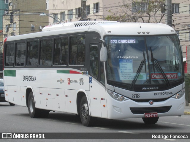 Borborema Imperial Transportes 818 na cidade de Recife, Pernambuco, Brasil, por Rodrigo Fonseca. ID da foto: 6402229.