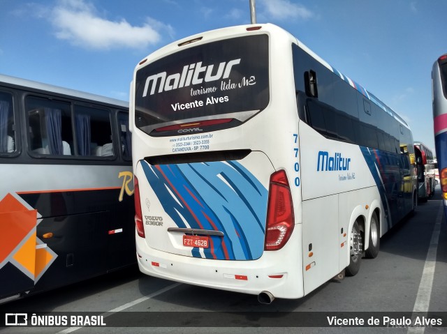 Malitur Turismo 7700 na cidade de Aparecida, São Paulo, Brasil, por Vicente de Paulo Alves. ID da foto: 6449835.