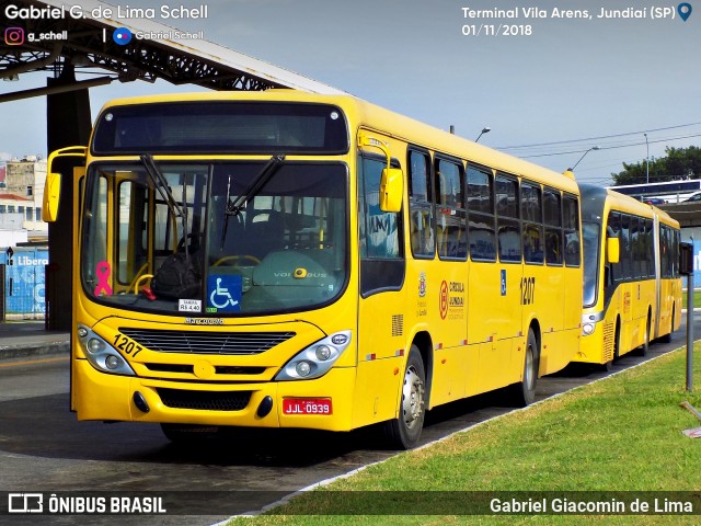 Viação Leme 1207 na cidade de Jundiaí, São Paulo, Brasil, por Gabriel Giacomin de Lima. ID da foto: 6452729.