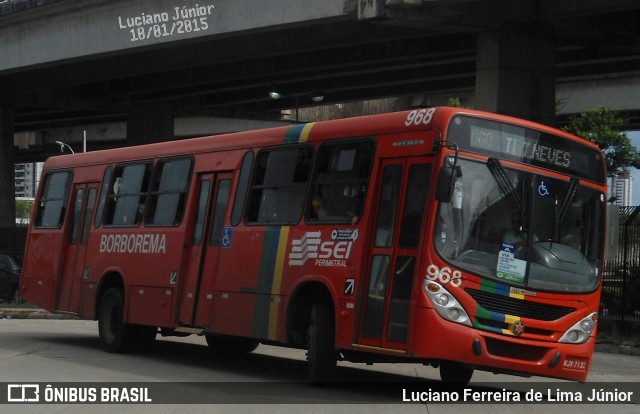 Borborema Imperial Transportes 968 na cidade de Recife, Pernambuco, Brasil, por Luciano Ferreira de Lima Júnior. ID da foto: 6452032.