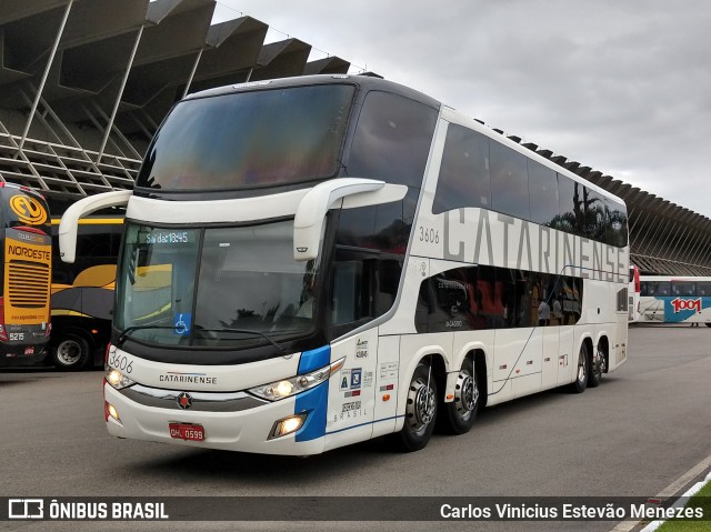 Auto Viação Catarinense 3606 na cidade de Florianópolis, Santa Catarina, Brasil, por Carlos Vinicius Estevão Menezes. Número da foto: #6454872.