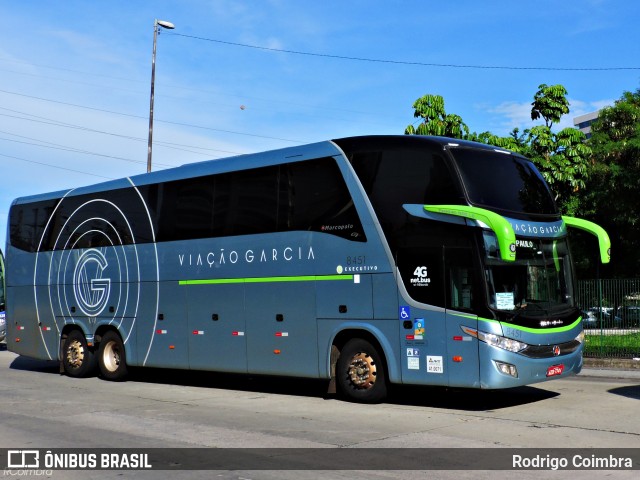 Viação Garcia 8451 na cidade de São Paulo, São Paulo, Brasil, por Rodrigo Coimbra. ID da foto: 6456912.