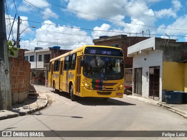 Expresso Vera Cruz 274 na cidade de Recife, Pernambuco, Brasil, por Felipe Luiz. Número da foto: #6457618.