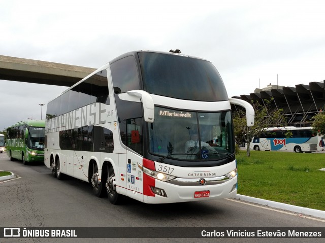 Auto Viação Catarinense 3517 na cidade de Florianópolis, Santa Catarina, Brasil, por Carlos Vinicius Estevão Menezes. Número da foto: #6459844.