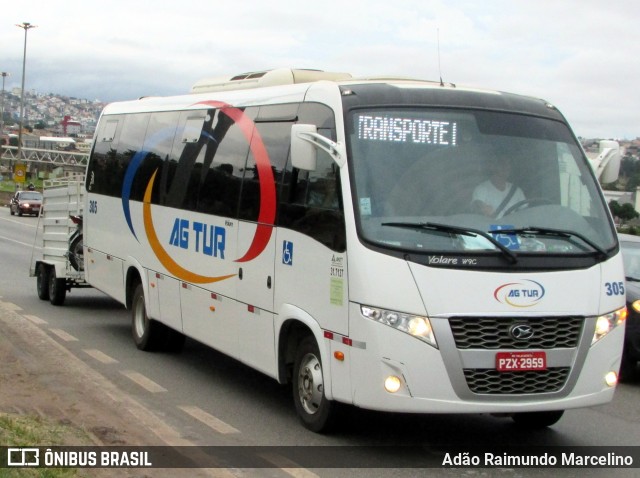 AG Tur Transporte e Turismo 305 na cidade de Belo Horizonte, Minas Gerais, Brasil, por Adão Raimundo Marcelino. ID da foto: 6464350.