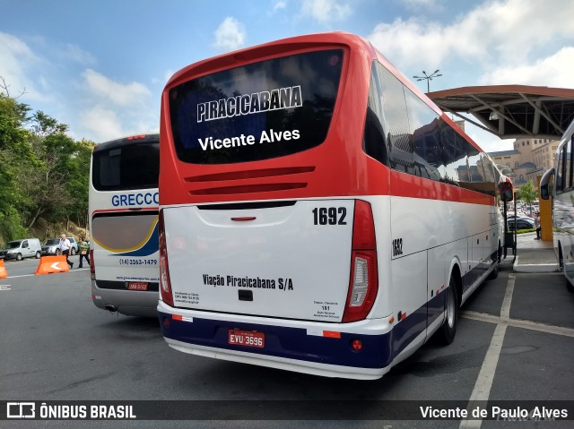 Viação Piracicabana 1692 na cidade de Aparecida, São Paulo, Brasil, por Vicente de Paulo Alves. ID da foto: 6463671.