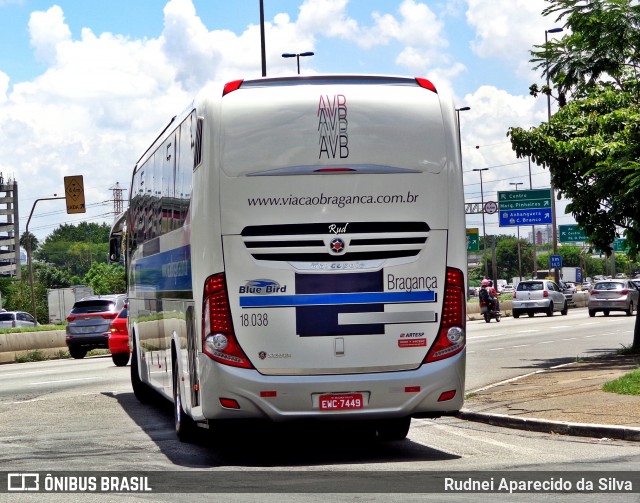 Auto Viação Bragança 18.038 na cidade de São Paulo, São Paulo, Brasil, por Rudnei Aparecido da Silva. Número da foto: #6464924.