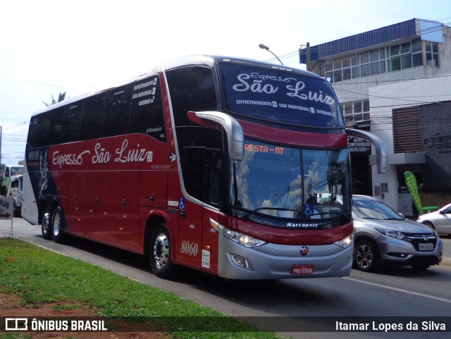 Expresso São Luiz 8060 na cidade de Goiânia, Goiás, Brasil, por Itamar Lopes da Silva. ID da foto: 6467381.