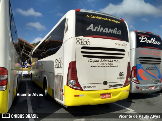 Viação Ariranha 8166 na cidade de Aparecida, São Paulo, Brasil, por Vicente de Paulo Alves. Número da foto: #6469051.
