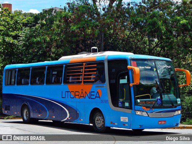 Litorânea Transportes Coletivos 5081 na cidade de São Paulo, São Paulo, Brasil, por Diego Silva. ID da foto: 6471107.