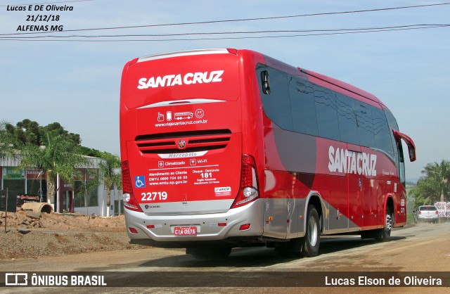 Viação Santa Cruz 22719 na cidade de Alfenas, Minas Gerais, Brasil, por Lucas Elson de Oliveira. ID da foto: 6406610.