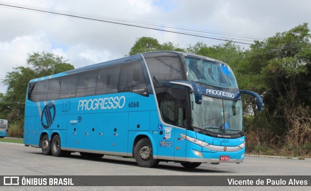 Auto Viação Progresso 6068 na cidade de Recife, Pernambuco, Brasil, por Vicente de Paulo Alves. ID da foto: 6474564.