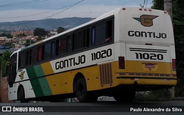 Empresa Gontijo de Transportes 11020 na cidade de Ribeirão das Neves, Minas Gerais, Brasil, por Paulo Alexandre da Silva. ID da foto: 6475947.