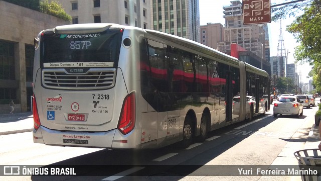 Viação Campo Belo 7  2318 na cidade de São Paulo, São Paulo, Brasil, por Yuri Ferreira Marinho. Número da foto: #6412136.