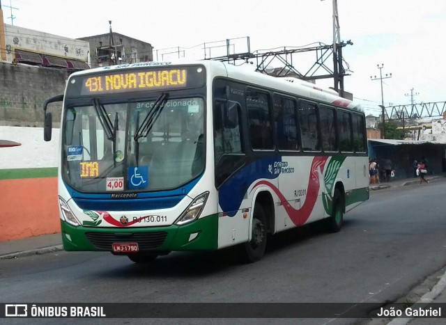 Expresso São Francisco RJ 130.011 na cidade de Nilópolis, Rio de Janeiro, Brasil, por João Gabriel. Número da foto: #6411732.