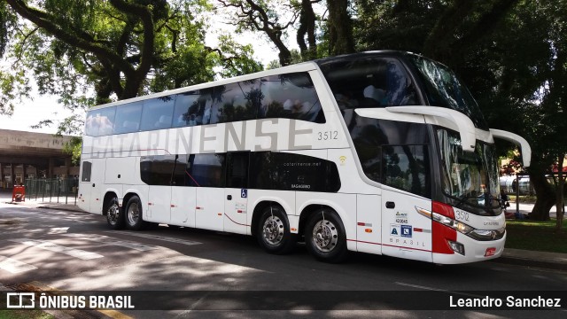 Auto Viação Catarinense 3512 na cidade de Curitiba, Paraná, Brasil, por Leandro Sanchez. ID da foto: 6411969.