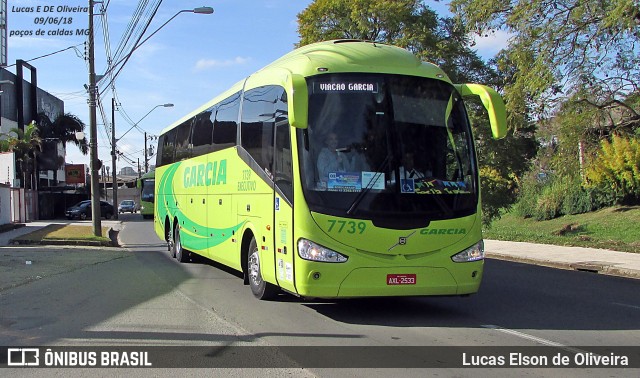 Viação Garcia 7739 na cidade de Poços de Caldas, Minas Gerais, Brasil, por Lucas Elson de Oliveira. ID da foto: 6415602.