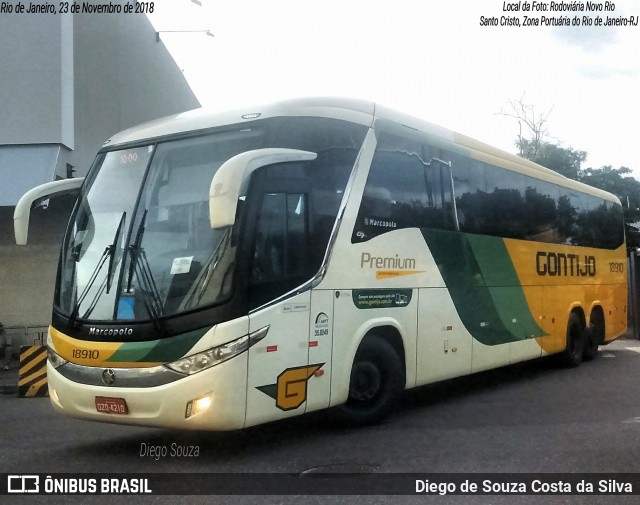 Empresa Gontijo de Transportes 18910 na cidade de Rio de Janeiro, Rio de Janeiro, Brasil, por Diego de Souza Costa da Silva. ID da foto: 6415309.