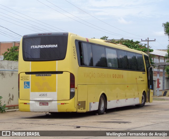 Viação Itapemirim 45805 na cidade de Teresina, Piauí, Brasil, por Wellington Fernandes de Araújo. ID da foto: 6416626.