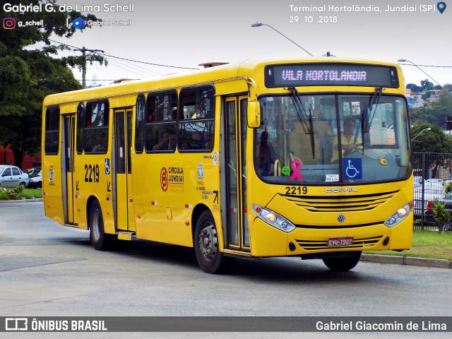 Viação Jundiaiense 2219 na cidade de Jundiaí, São Paulo, Brasil, por Gabriel Giacomin de Lima. ID da foto: 6420698.