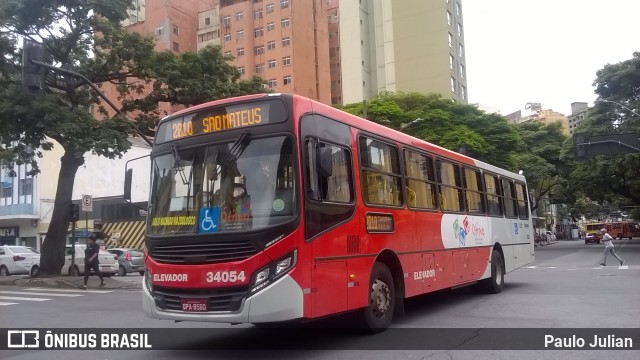 Urca Auto Ônibus 34054 na cidade de Belo Horizonte, Minas Gerais, Brasil, por Paulo Julian. ID da foto: 6418732.