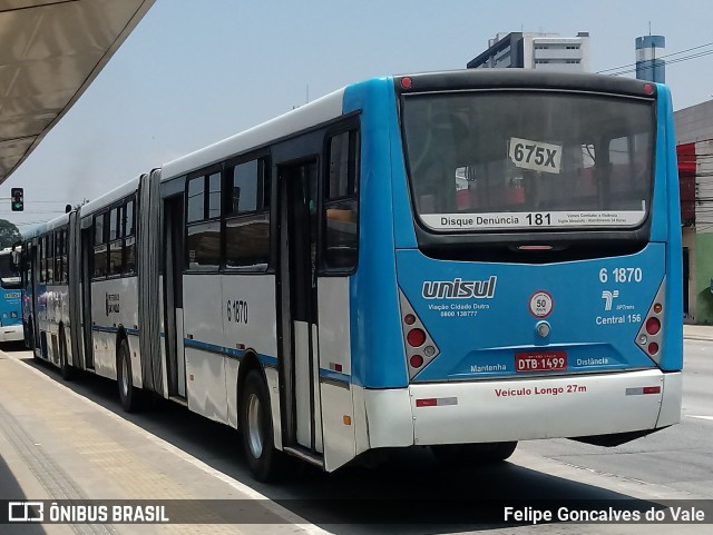 Viação Cidade Dutra 6 1870 na cidade de São Paulo, São Paulo, Brasil, por Felipe Goncalves do Vale. ID da foto: 6421595.