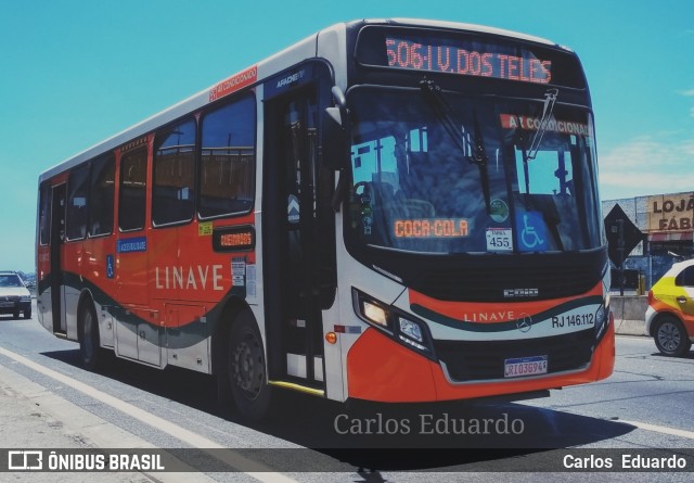 Linave Transportes RJ 146.112 na cidade de Belford Roxo, Rio de Janeiro, Brasil, por Carlos Eduardo. Número da foto: #6424545.