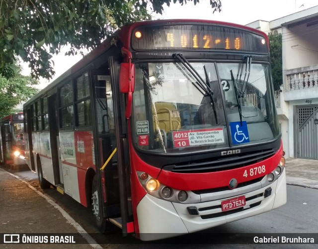 Express Transportes Urbanos Ltda 4 8708 na cidade de São Paulo, São Paulo, Brasil, por Gabriel Brunhara. ID da foto: 6424780.