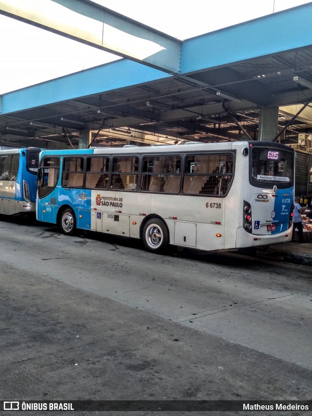 Transwolff Transportes e Turismo 6 6738 na cidade de São Paulo, São Paulo, Brasil, por Matheus Medeiros. Número da foto: #7108296.