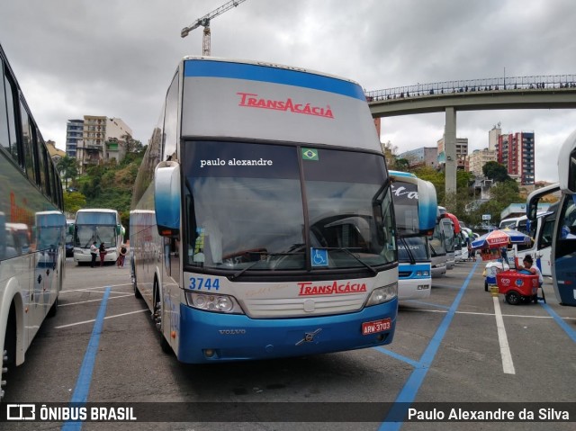 TransAcácia Turismo 3744 na cidade de Aparecida, São Paulo, Brasil, por Paulo Alexandre da Silva. ID da foto: 7131944.