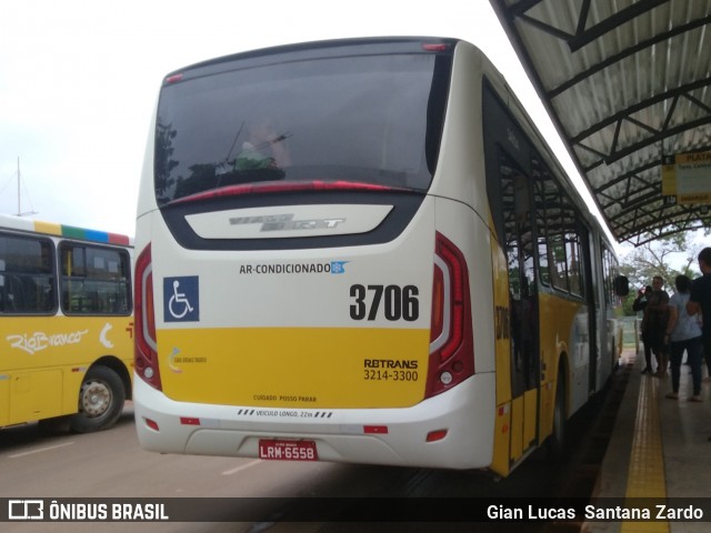 Empresa de Transporte São Judas Tadeu 3706 na cidade de Rio Branco, Acre, Brasil, por Gian Lucas  Santana Zardo. ID da foto: 7134546.