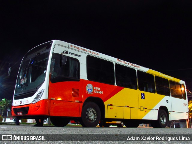 Viação Piracicabana Praia Grande 3913 na cidade de Praia Grande, São Paulo, Brasil, por Adam Xavier Rodrigues Lima. Número da foto: #7134316.