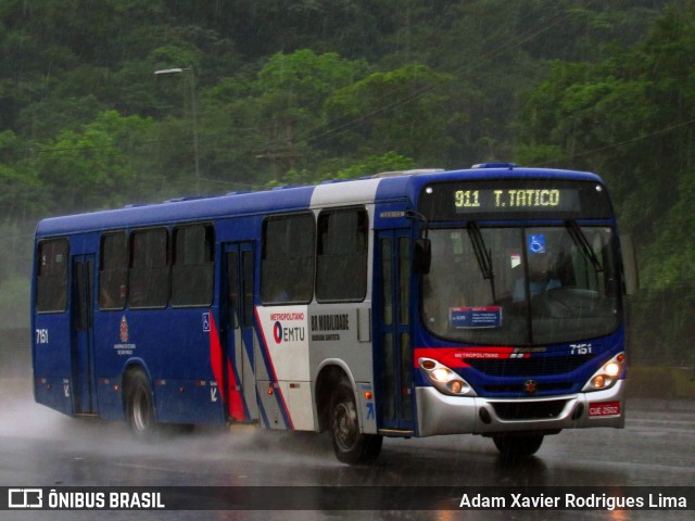 BR Mobilidade Baixada Santista 7151 na cidade de Cubatão, São Paulo, Brasil, por Adam Xavier Rodrigues Lima. Número da foto: #7134294.