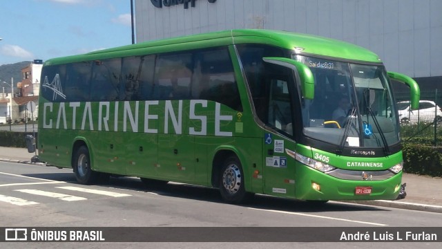 Auto Viação Catarinense 3405 na cidade de Balneário Camboriú, Santa Catarina, Brasil, por André Luis L Furlan. Número da foto: #7137614.