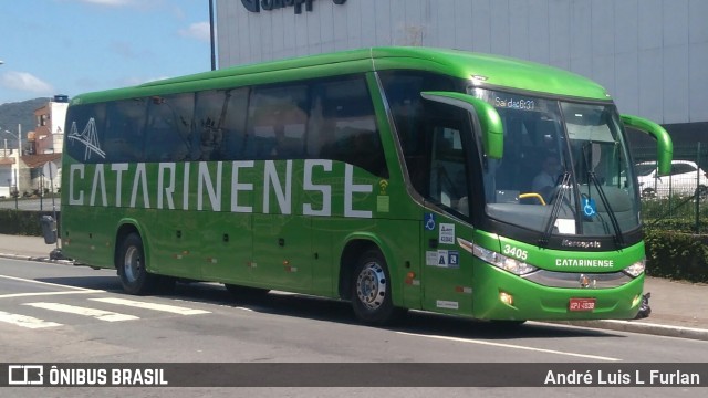 Auto Viação Catarinense 3405 na cidade de Balneário Camboriú, Santa Catarina, Brasil, por André Luis L Furlan. ID da foto: 7137614.