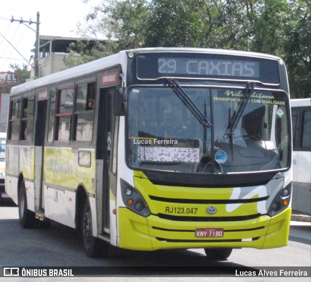 Viação Nilopolitana RJ 123.047 na cidade de Nova Iguaçu, Rio de Janeiro, Brasil, por Lucas Alves Ferreira. Número da foto: #7139322.