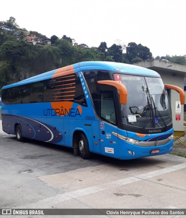 Litorânea Transportes Coletivos 5683 na cidade de Santos, São Paulo, Brasil, por Clóvis Henryque Pacheco dos Santos. ID da foto: 7138438.