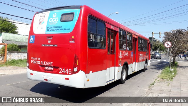 Trevo Transportes Coletivos 2446 na cidade de Porto Alegre, Rio Grande do Sul, Brasil, por Davi Borba. ID da foto: 7138002.